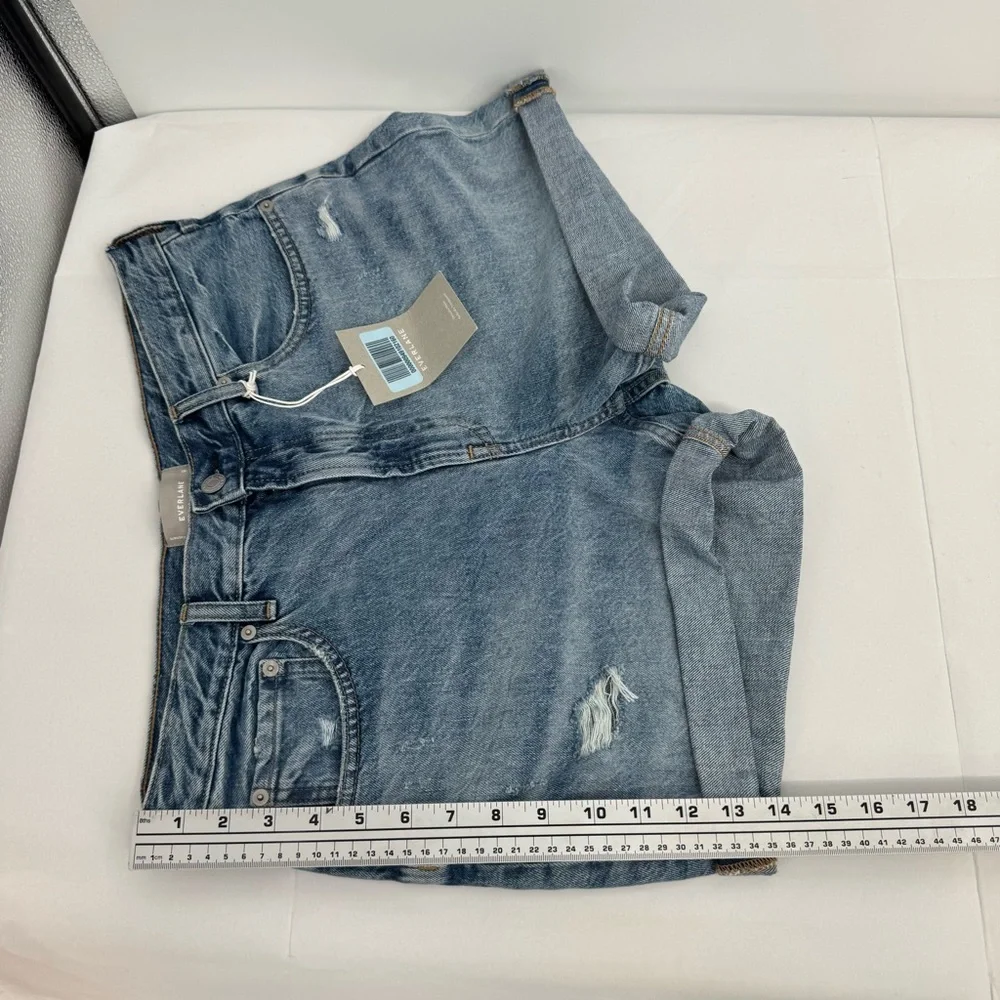 NWT EVERLANE the denim shorts organic cotton size 30 distressed womans shorts - Picture 11 of 11